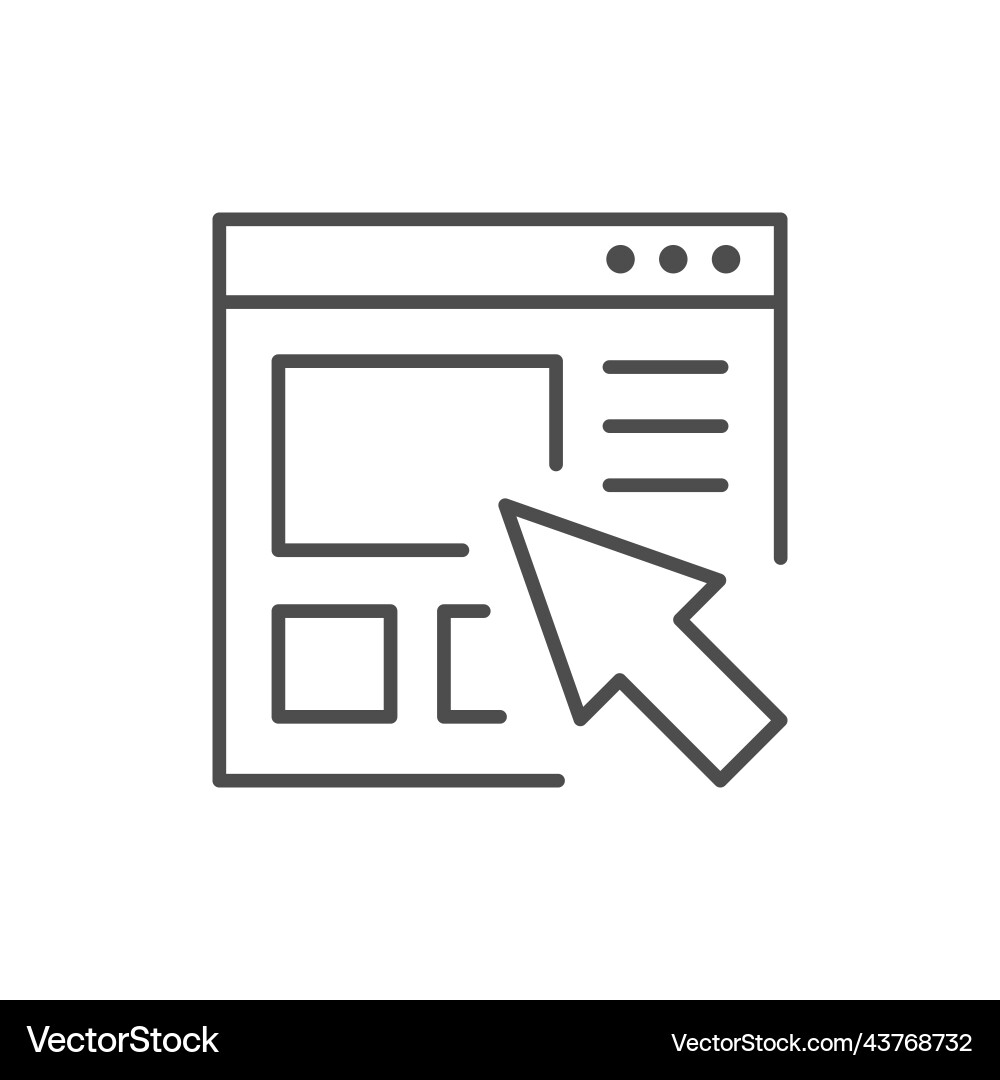 Website Browsing Line Icon vector image
