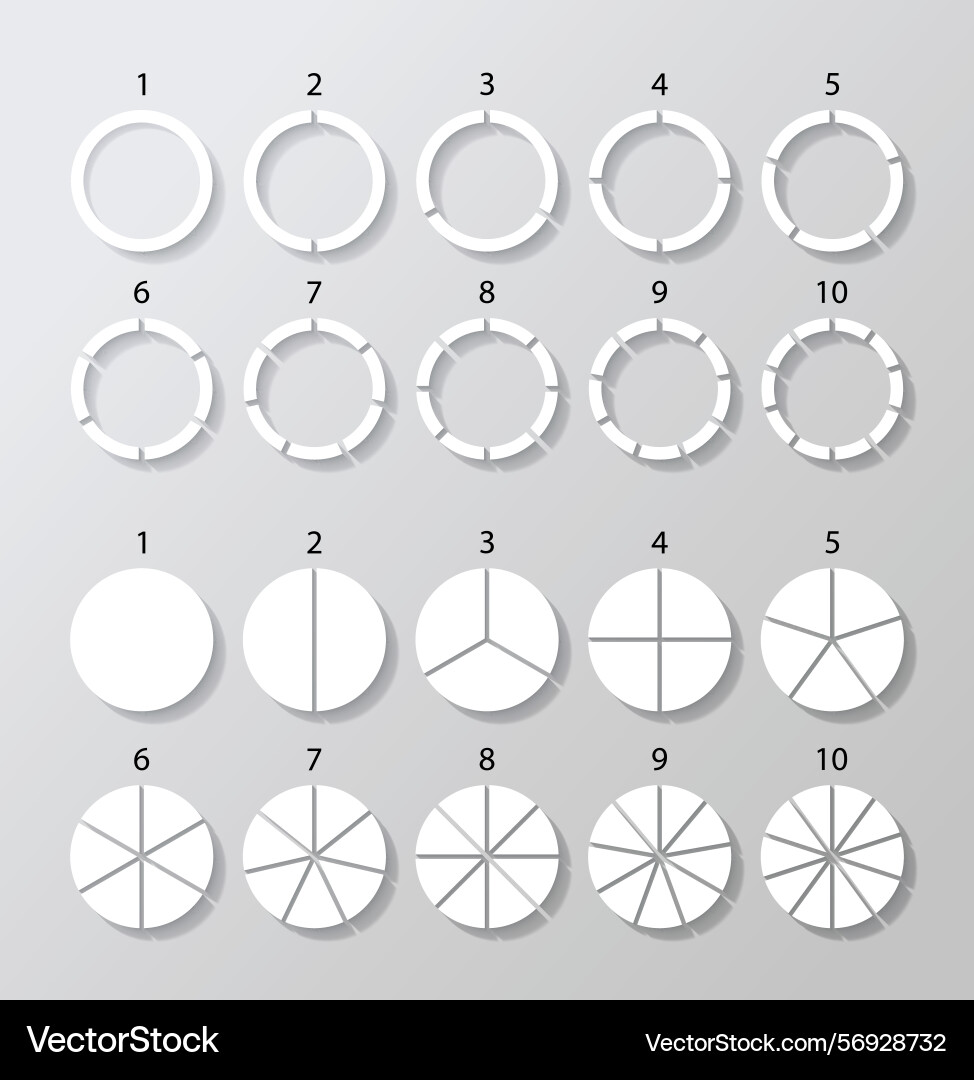 White circle graph with segments structure chart White circle graph with segments structure chart Vector Image