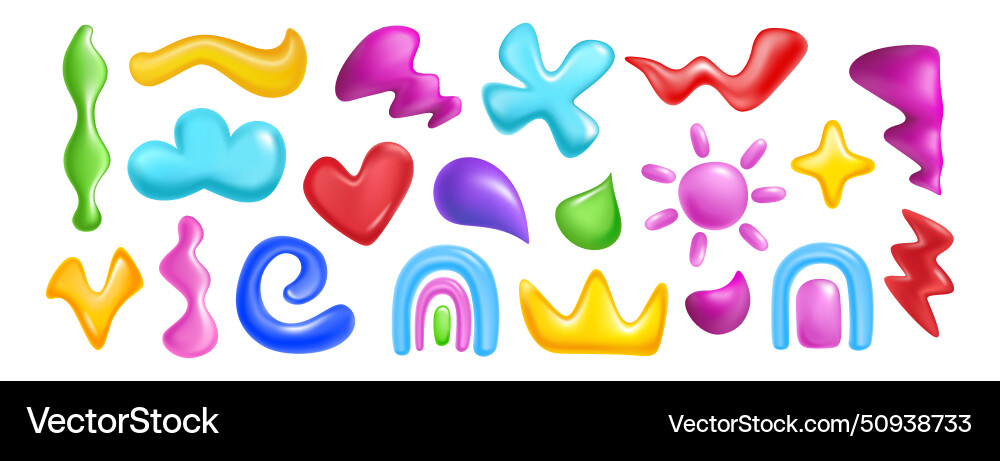 3d element shape colorful geometric forms vector image