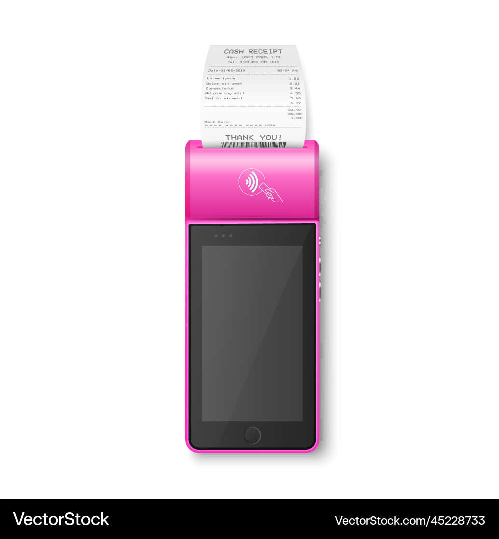 3d nfc payment machine with approved status Vector Image