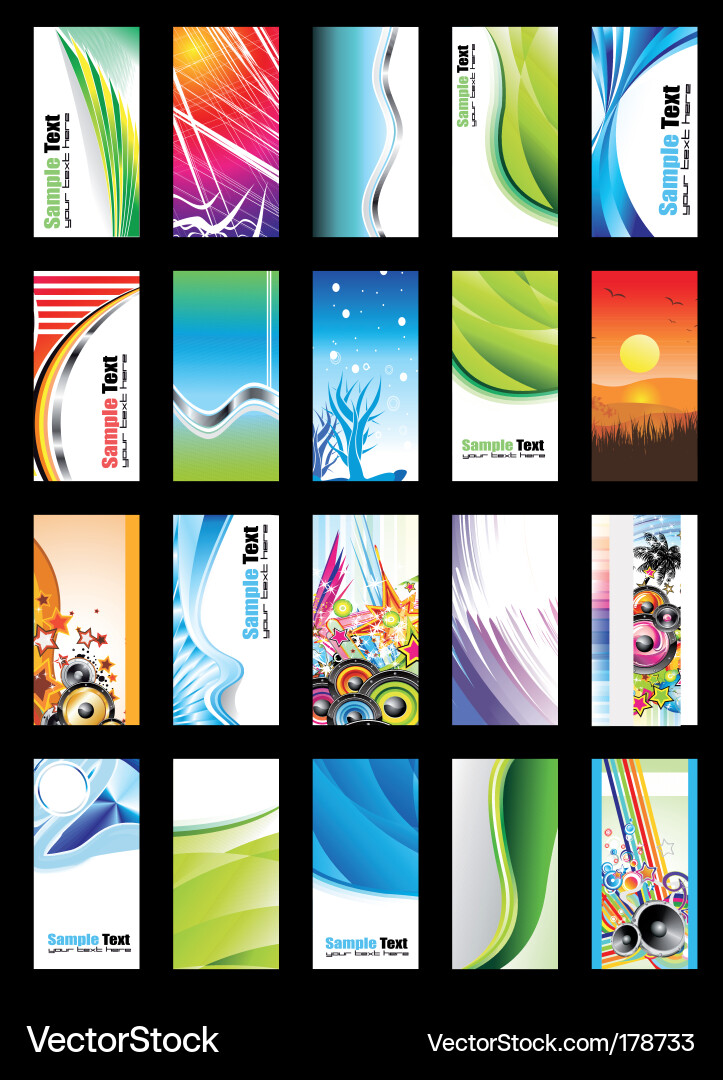 Abstract Business Card Patterns Vector Image