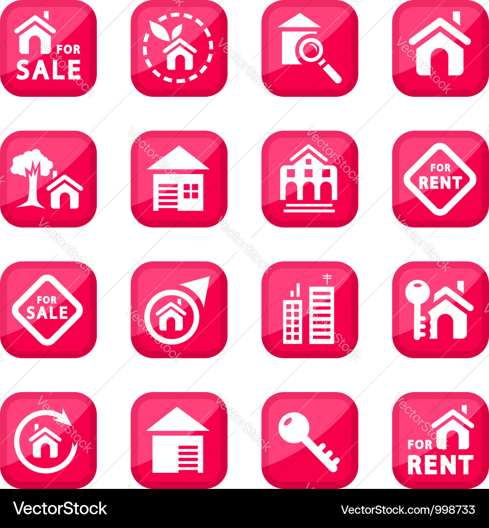 Building icons vector image