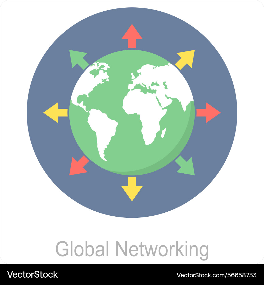 Global networking icon concept Vector Image