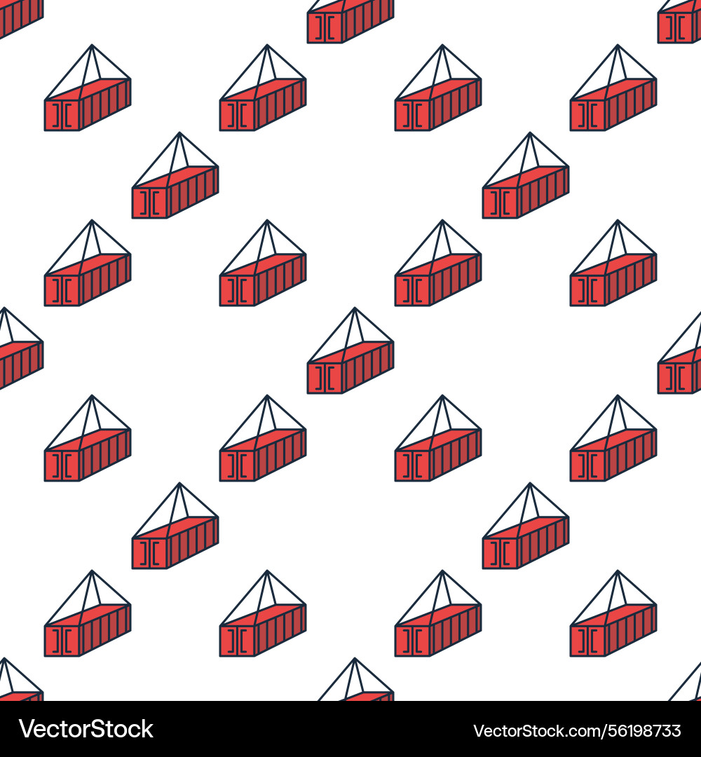 Red shipping container colored seamless pattern Red shipping container colored seamless pattern Vector Image