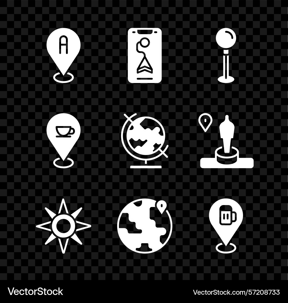 Set location city map navigation push pin wind Set location city map navigation push pin wind Vector Image
