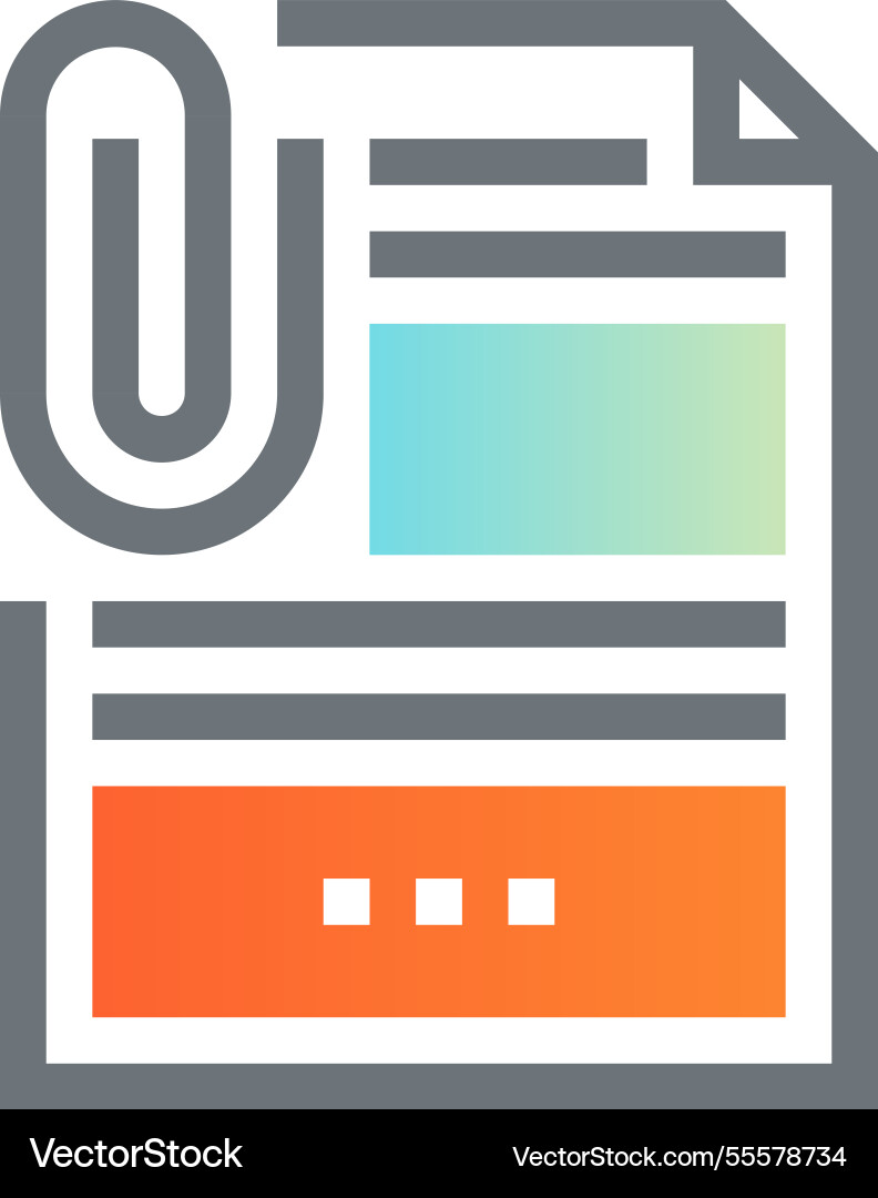Attachment file flat line web icon concept Attachment file flat line web icon concept vector image