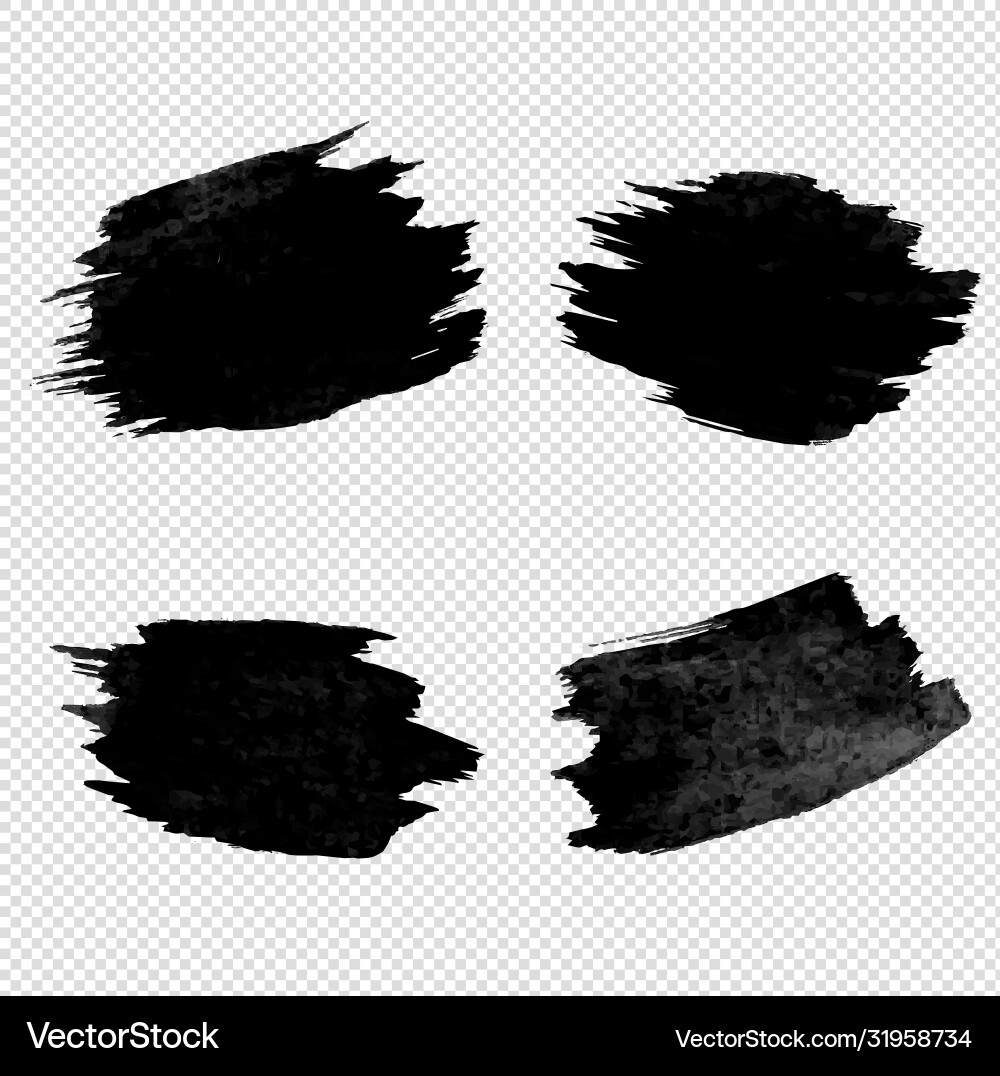 Black blobs collection transparent background Black blobs collection transparent background vector image