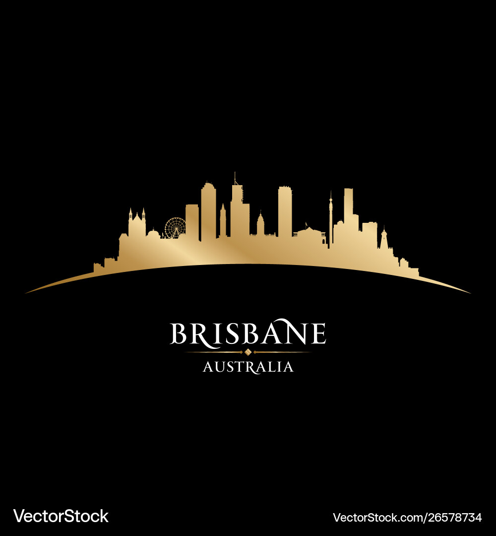 Brisbane Skyline Silhouette Vector Image