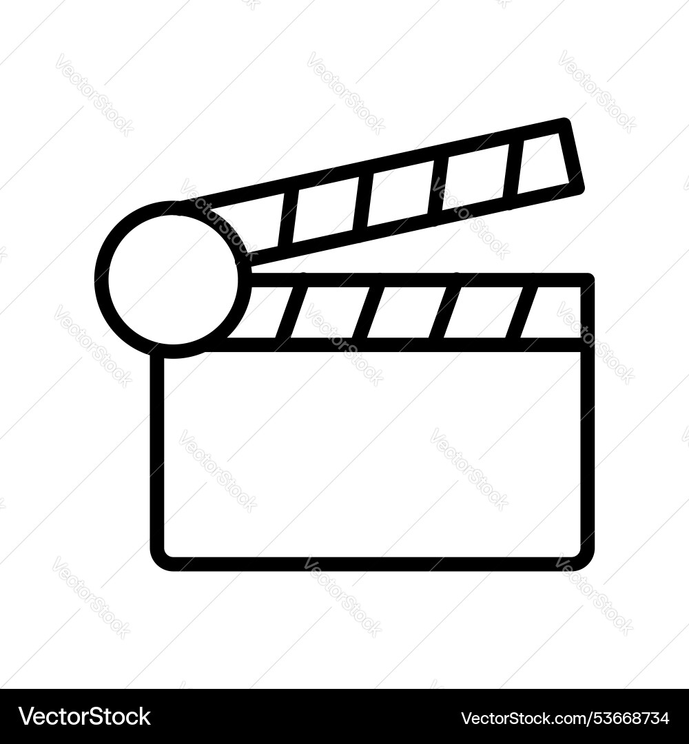 Clapper icon outline style design isolated Clapper icon outline style design isolated vector image