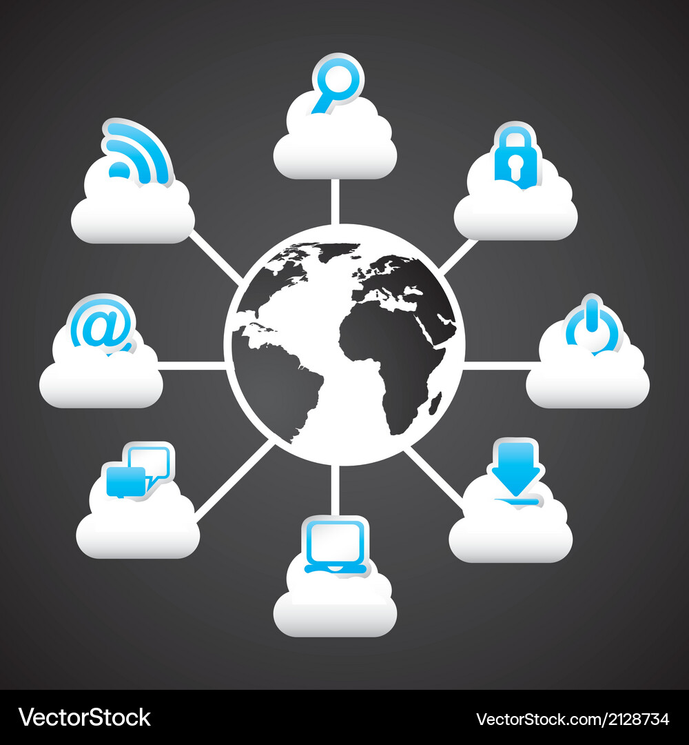 Cloud Computing Technology Icons Vector Image