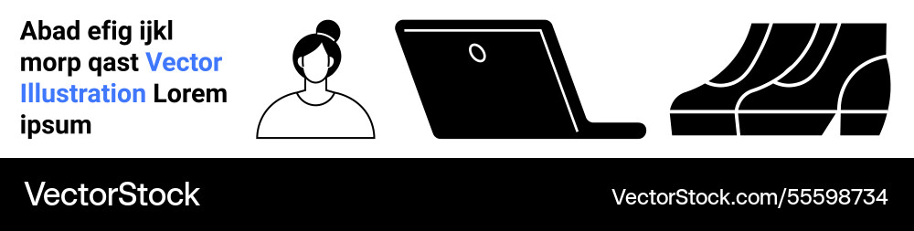 Female user profile open laptop and seating area Female user profile open laptop and seating area vector image