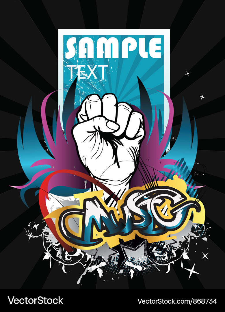 Fist with background Vector Image