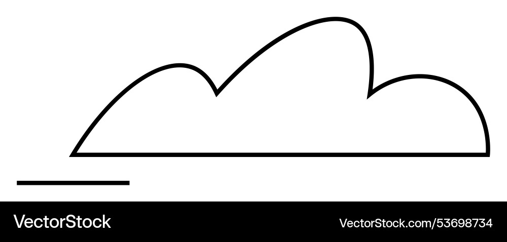 Minimalist cloud design with outline and simple Minimalist cloud design with outline and simple vector image
