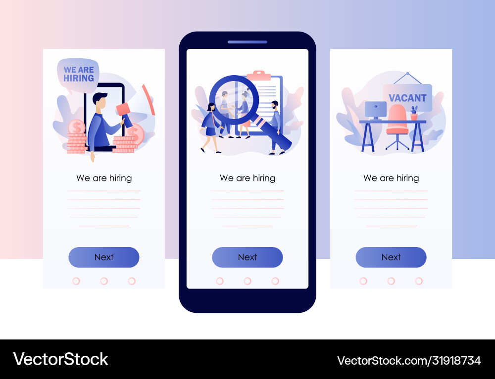 Recruitment & Headhunting Agency - Job Hiring Vector Image