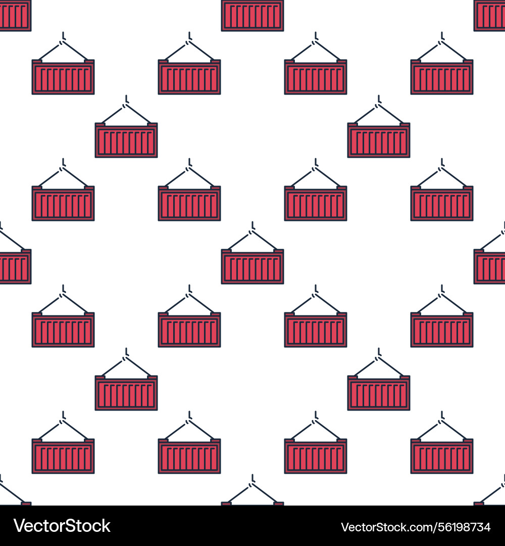 Red shipping container concept seamless pattern Red shipping container concept seamless pattern vector image