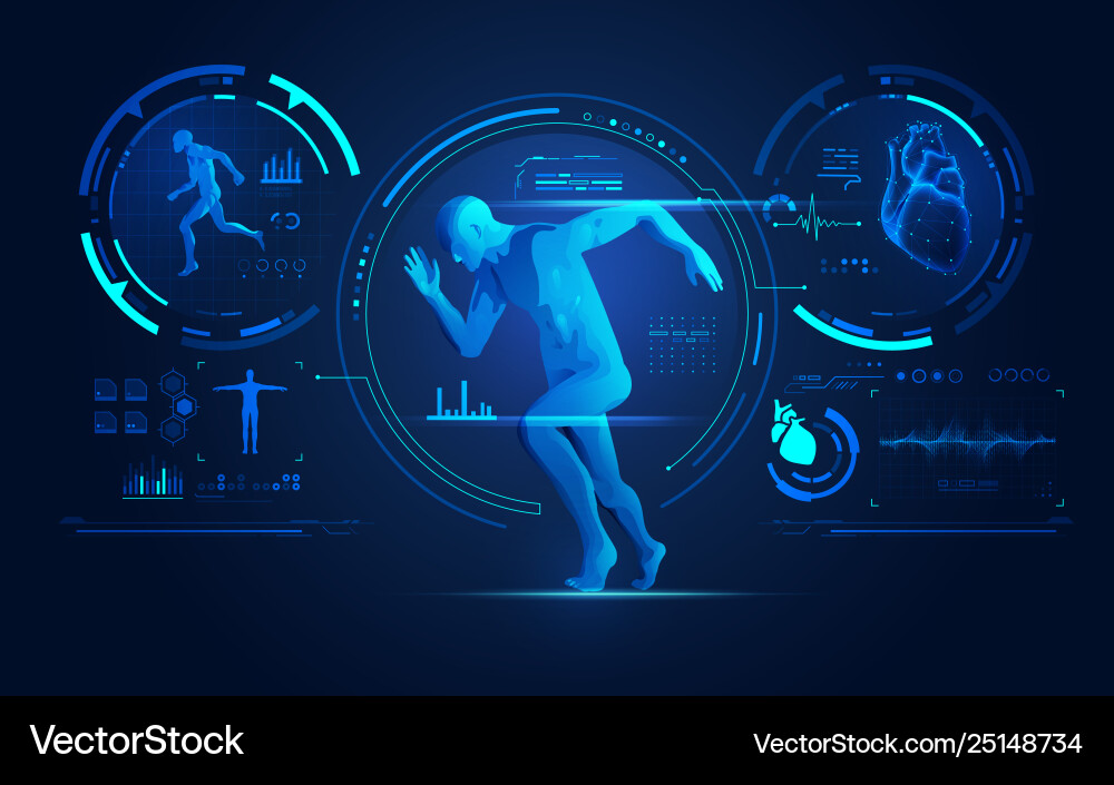 Running Performance Analysis vector image