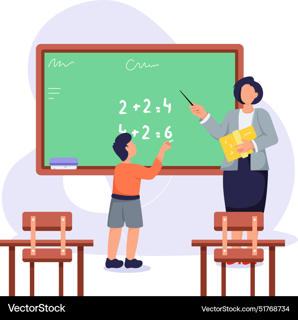 Scalable flat depicting maths lecture Vector Image
