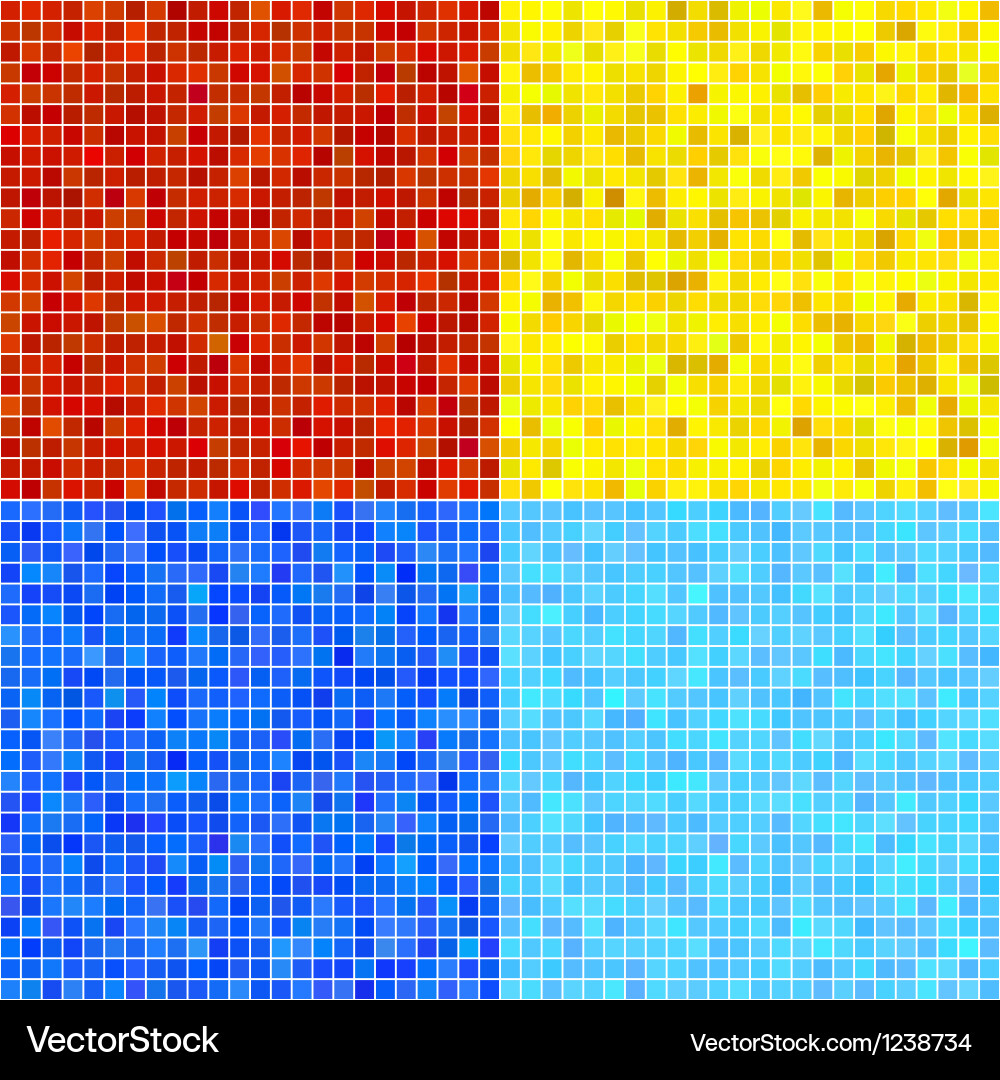 Set of patterns colorful mosaic vector image