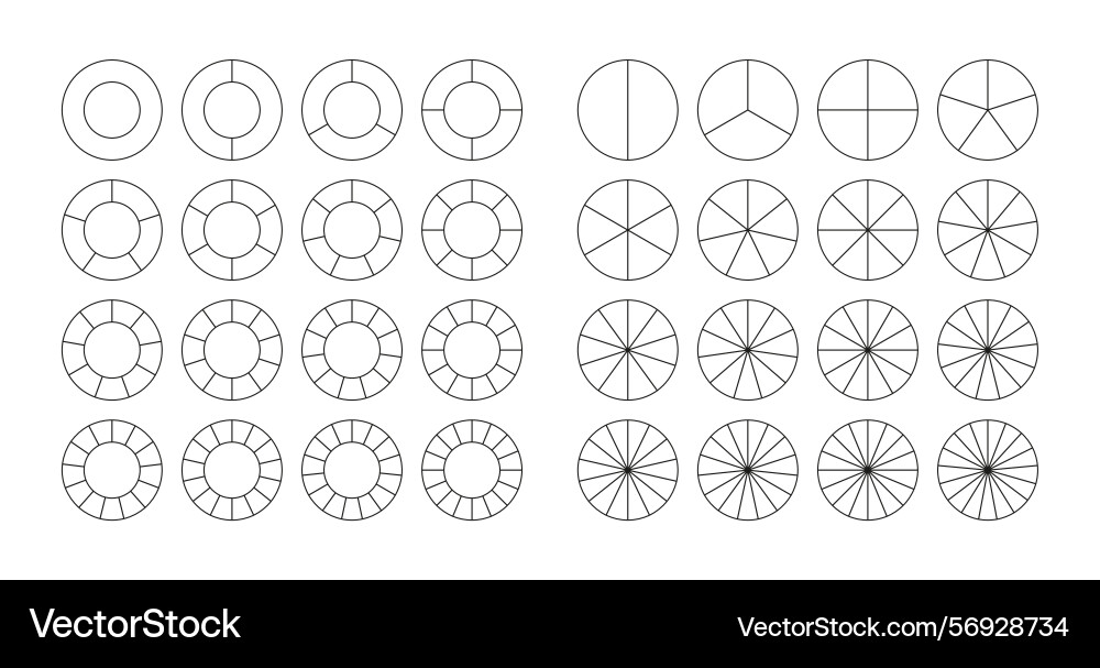 Set of round structure graphs outline circular Set of round structure graphs outline circular vector image