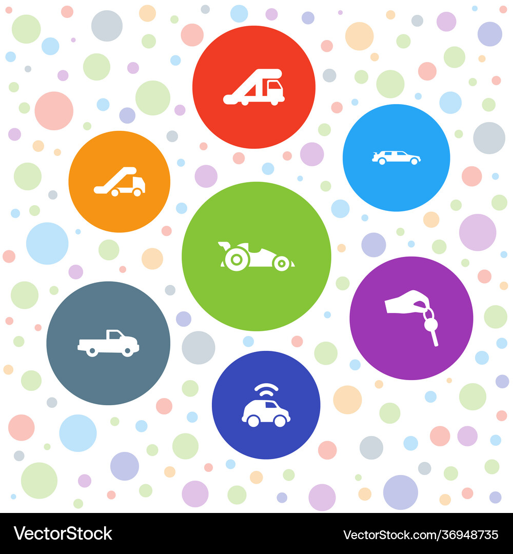 7 automotive icons (36948735) – Free Vector | VectorStock