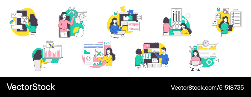App dev professional developing software App dev professional developing software vector image