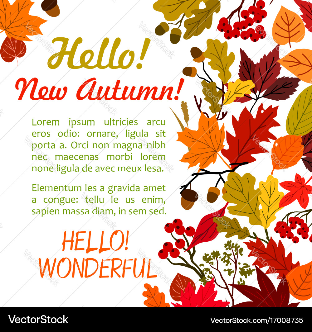 Autumn Leaf Poster Template Vector Image