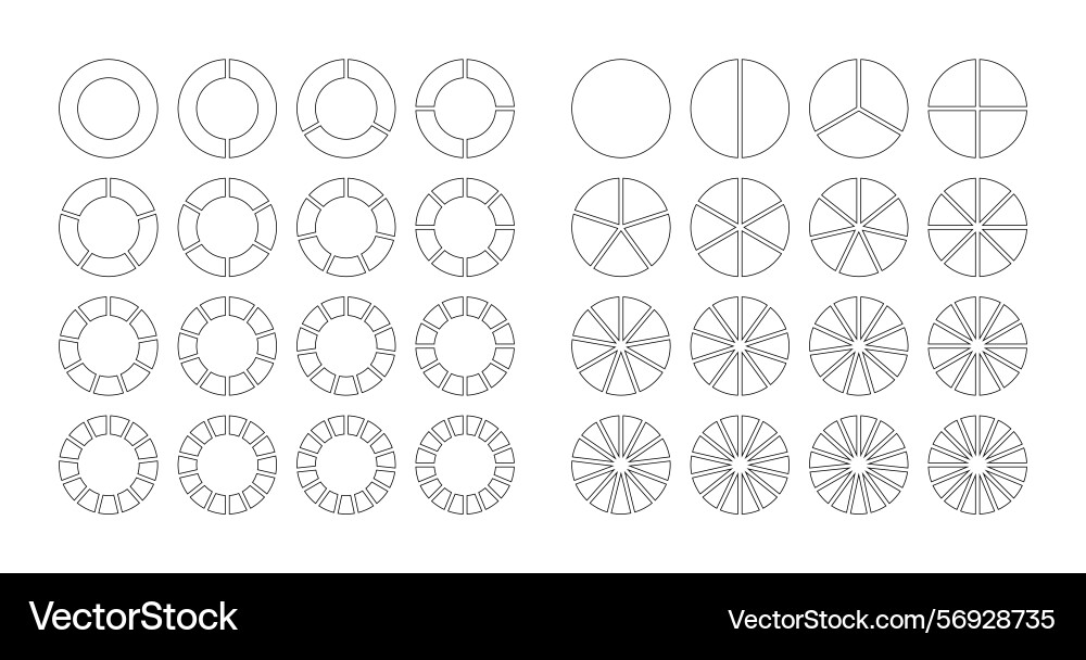 Circle and ring outline structure graph Circle and ring outline structure graph vector image