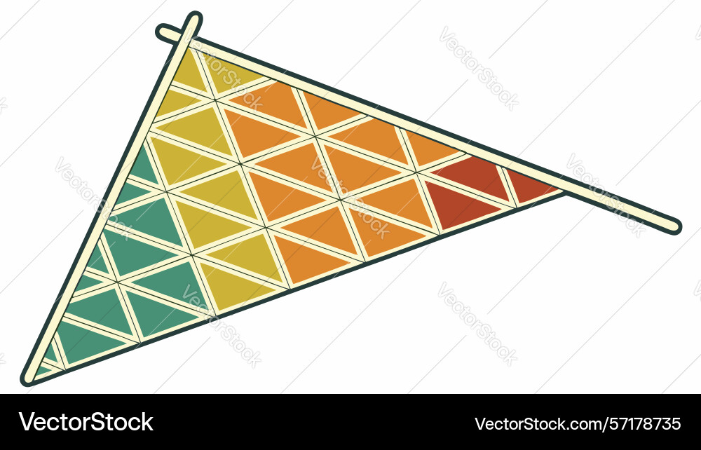 Geometric triangular kite abstract and playful vector image