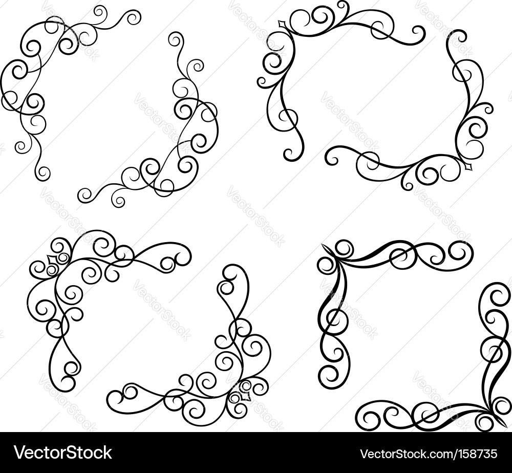 Ornate Swirl Frames Royalty Free Vector Image - VectorStock