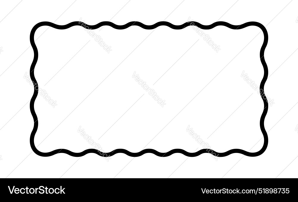 Rectangle frame with scalloped edges rectangular vector image