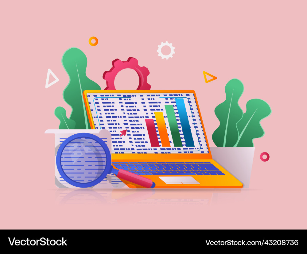 Big data analysis concept 3d icon Big data analysis concept 3d icon vector image