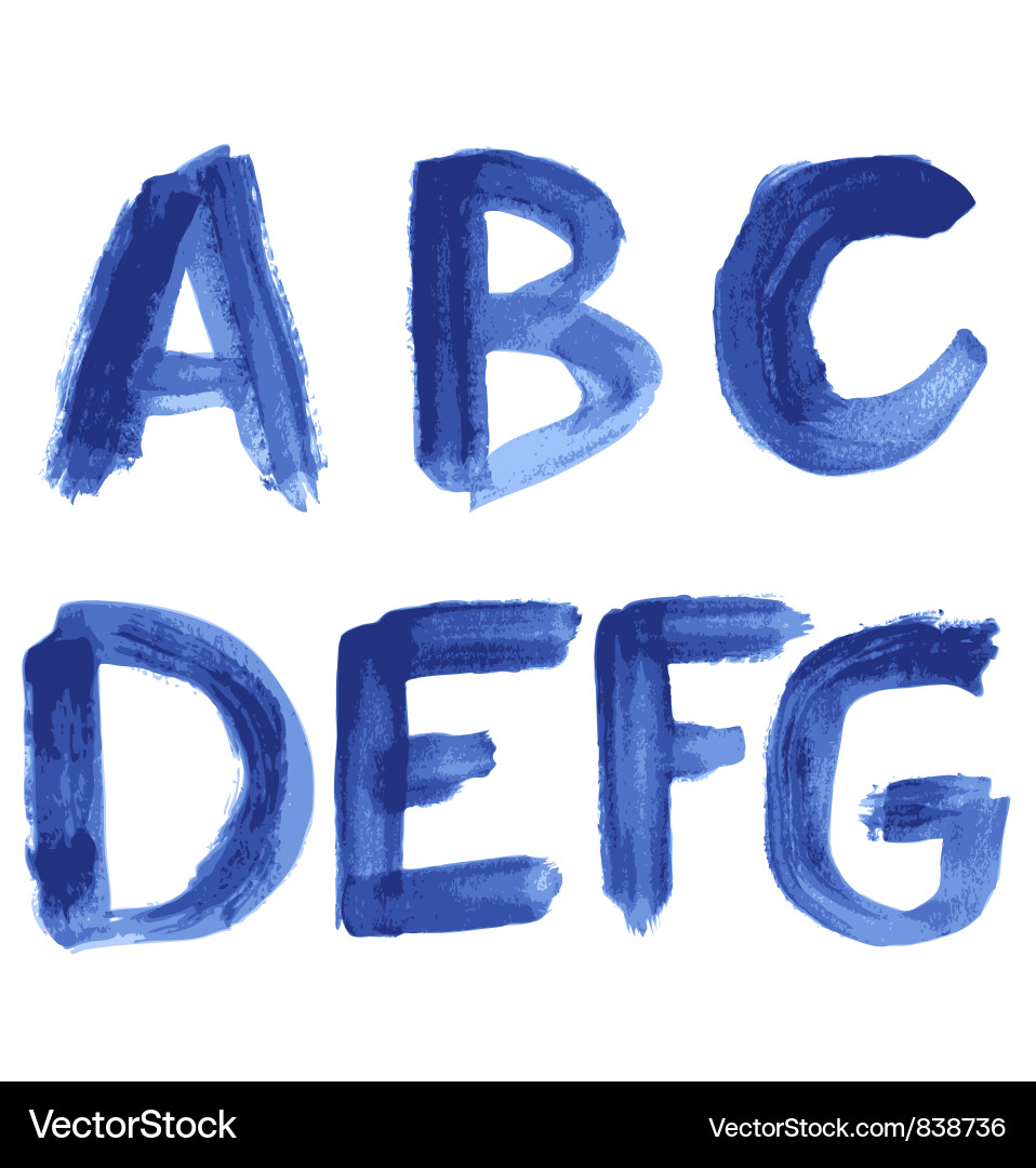 Blue Watercolor Lettering Vector Image
