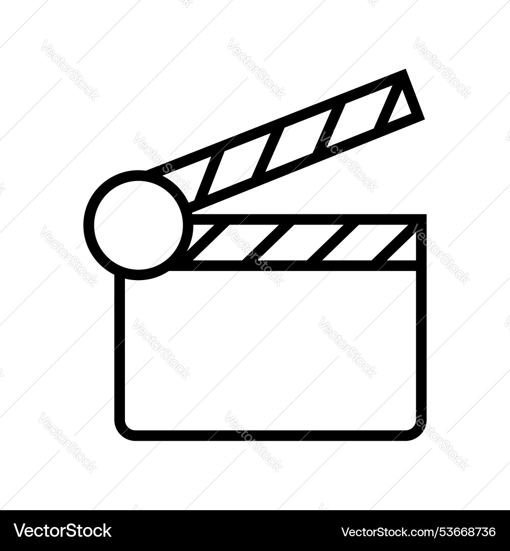 Clapperboard icon outline style design isolated Vector Image