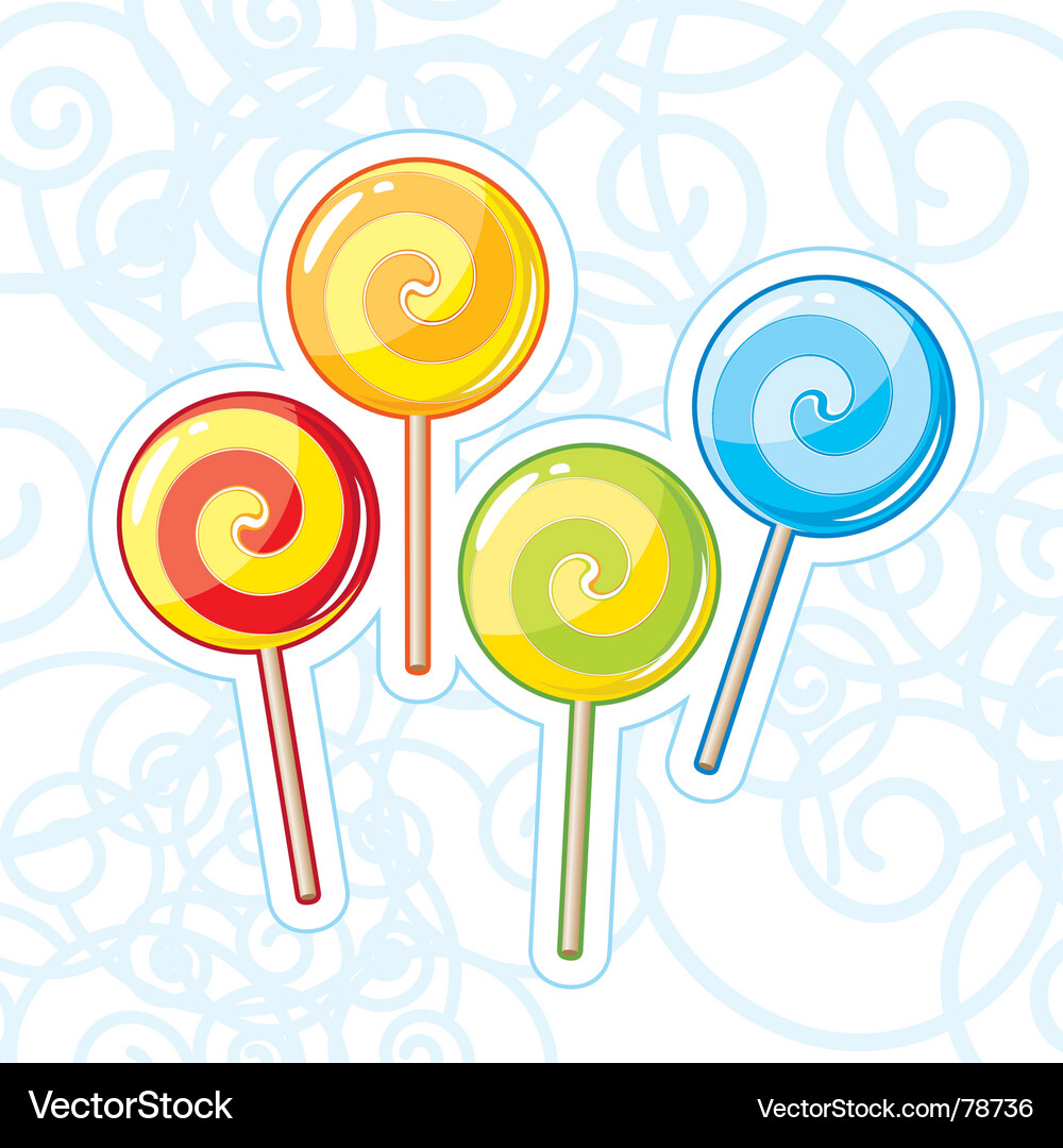 Colorful Lollipop Collection Vector Image
