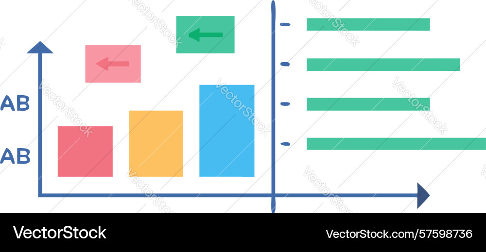 Comparative bar chart data analysis infographic vector image