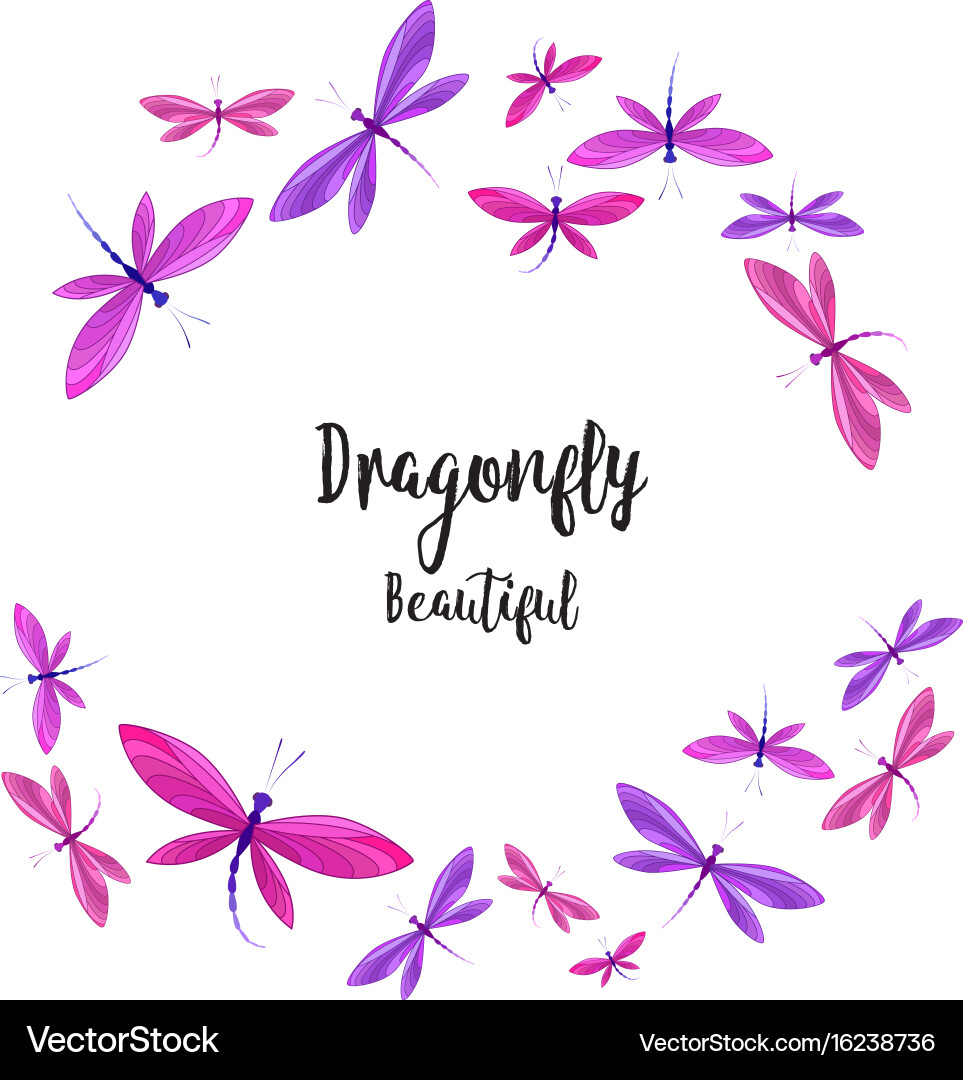 Dragonflies in Flight - Watercolor Style Vector Image