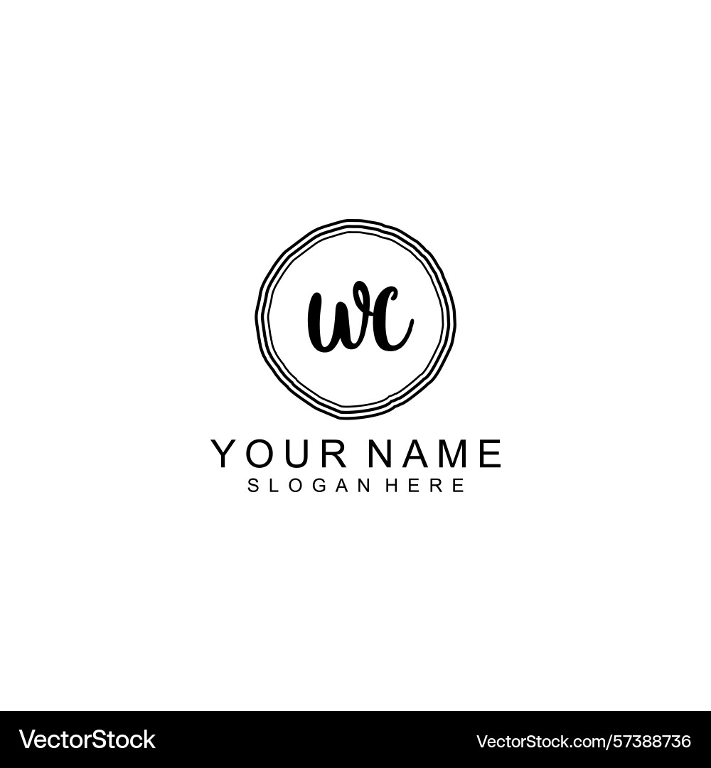 Elegant wc initial logo collection with modern Vector Image
