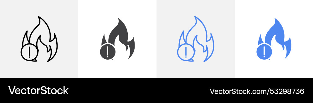 Fire danger icon set use for web ui or app Fire danger icon set use for web ui or app Vector Image