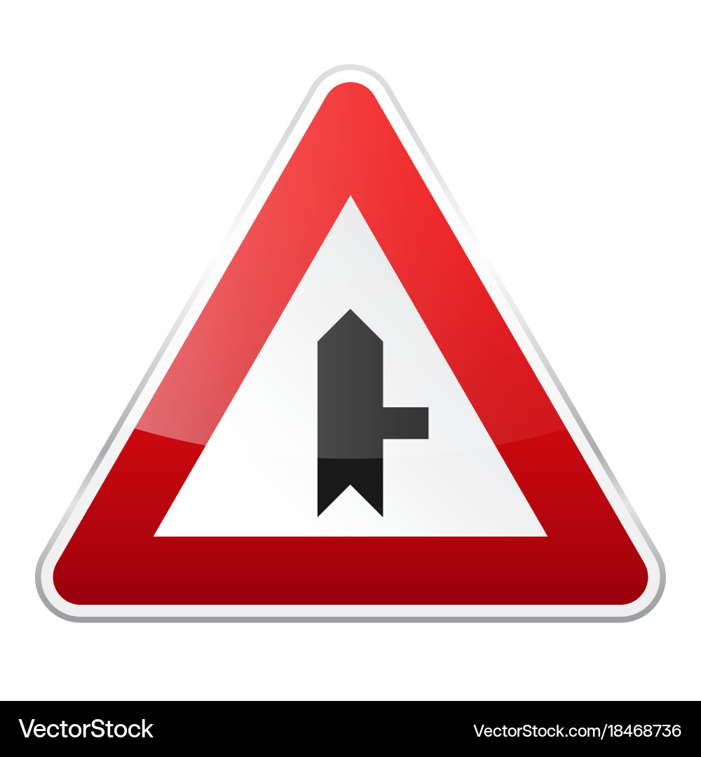 Road red sign on white background traffic vector image