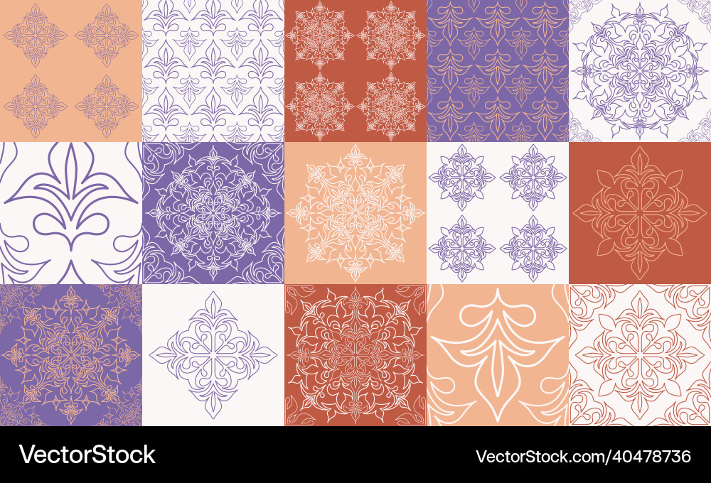 Set of seamless pattern for background and home Set of seamless pattern for background and home vector image