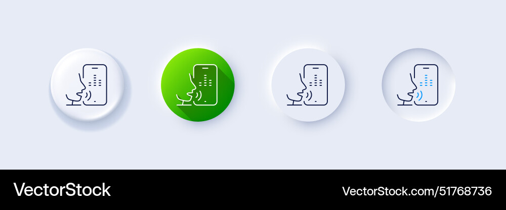 Voicemail line icon record phone voice sign Voicemail line icon record phone voice sign vector image