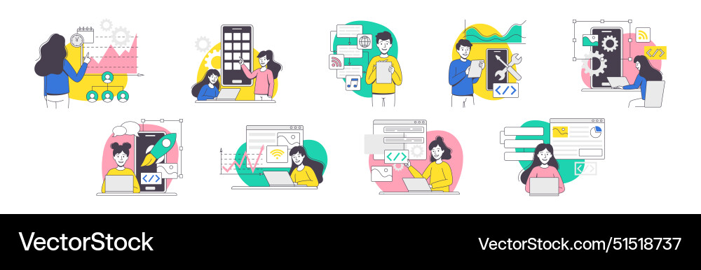 App dev professional developing software App dev professional developing software vector image