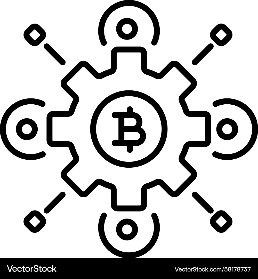 Bitcoin Data Analytics Vector Image
