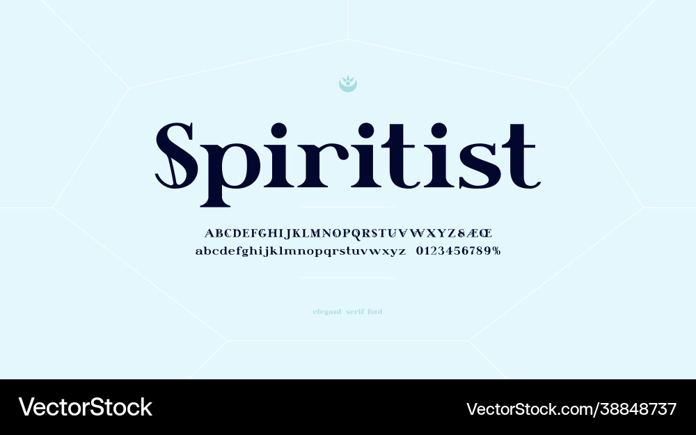 Decorative serif font in mysterious style vector image