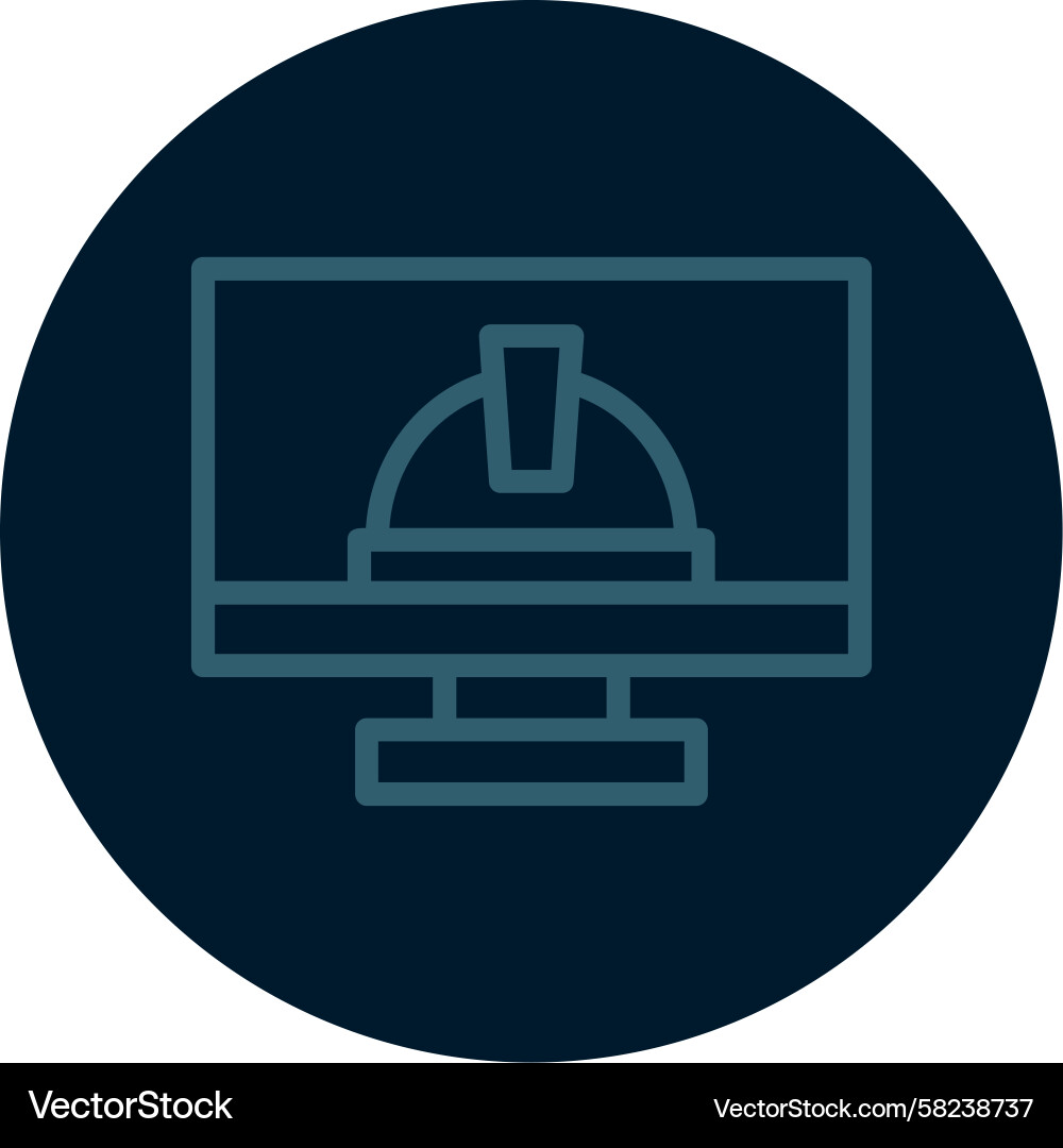 Monitor Line Icon - Multi Color Vector Image