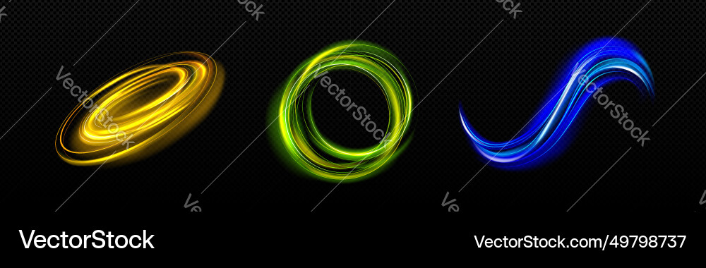 Neon light effect set on transparent background Neon light effect set on transparent background vector image