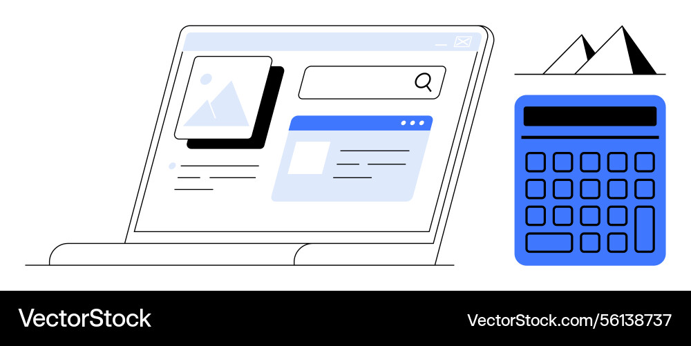 Online work tools combining search data analysis Online work tools combining search data analysis vector image