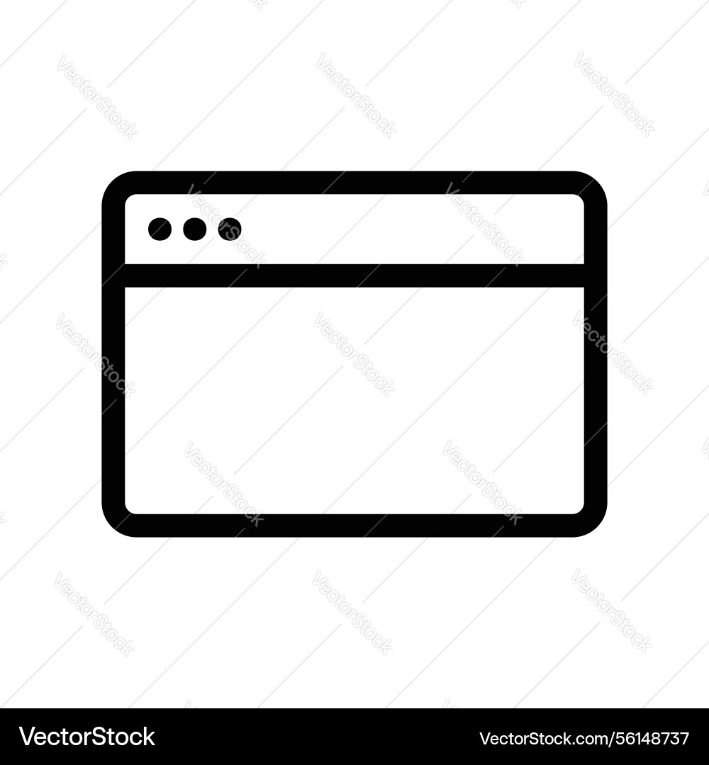 Simple outline of an application or browser Simple outline of an application or browser vector image
