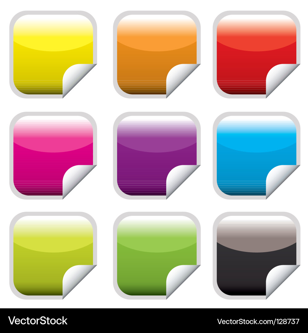 Square web button bright vector image