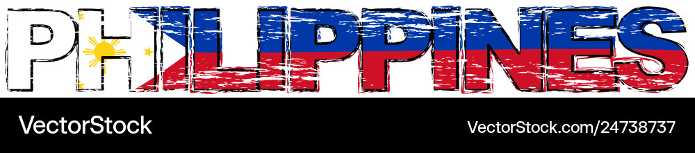 Word philippines with filipino national flag Word philippines with filipino national flag vector image